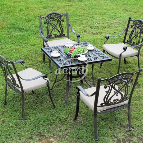 1桌4椅子户外休闲铸铝桌椅/金属耐用花园桌椅